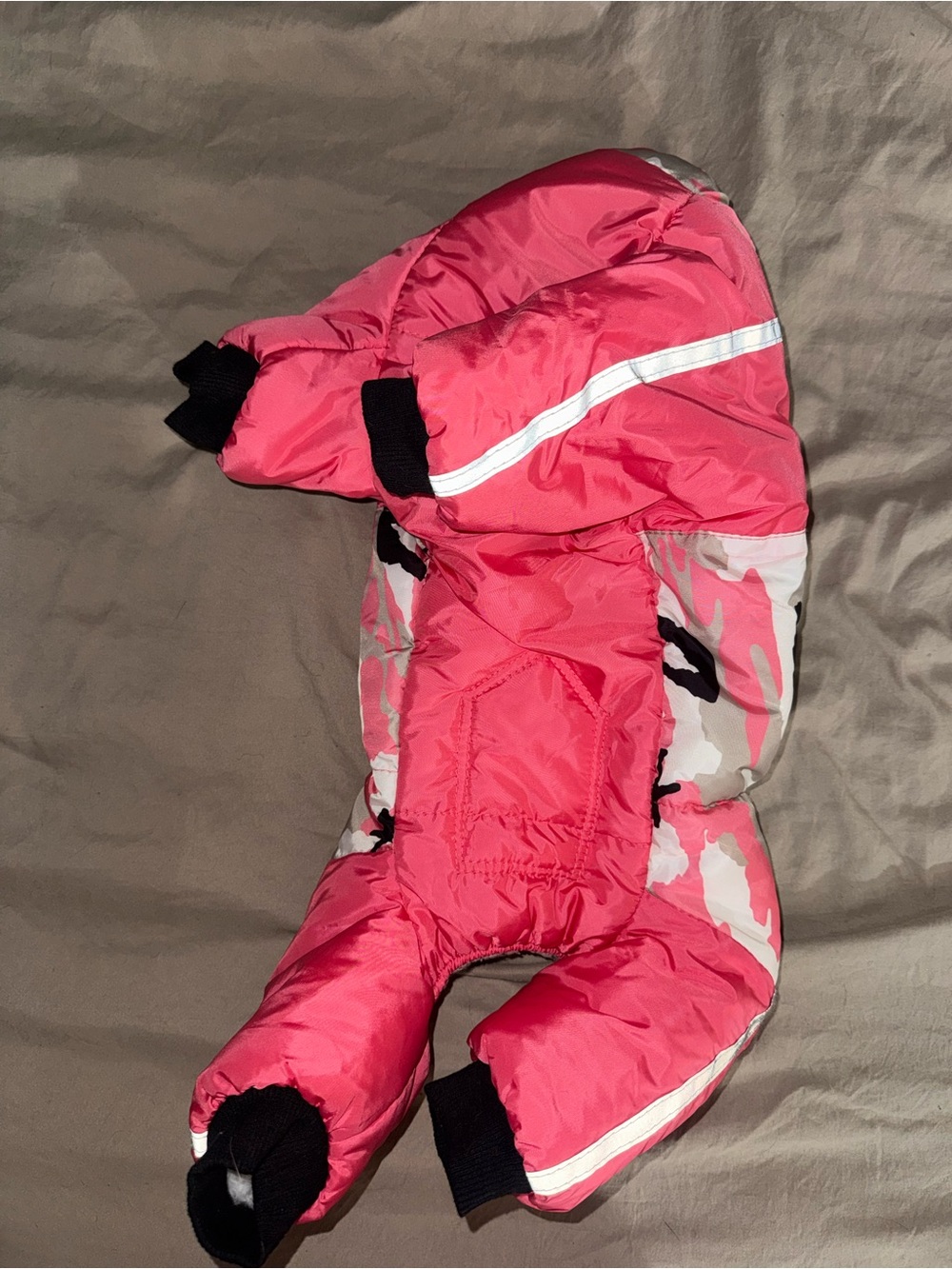 Pink Camouflage Puffer Dog Jacket